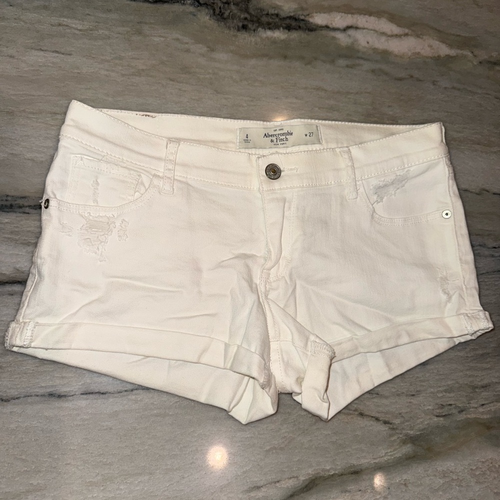 Abercrombie & Fitch Women's Cream Jean Shorts